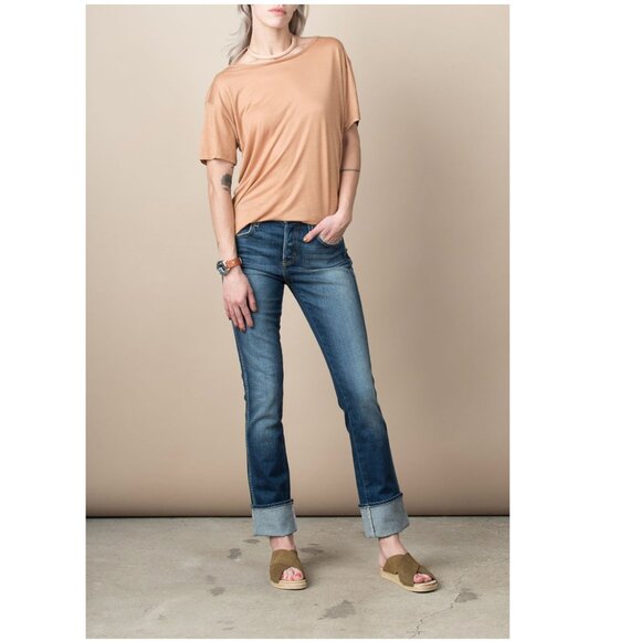 Amo Darlin' Jeans Sweetheart Dark Wash Button Fly Cuffed Size 27 - Picture 1 of 10